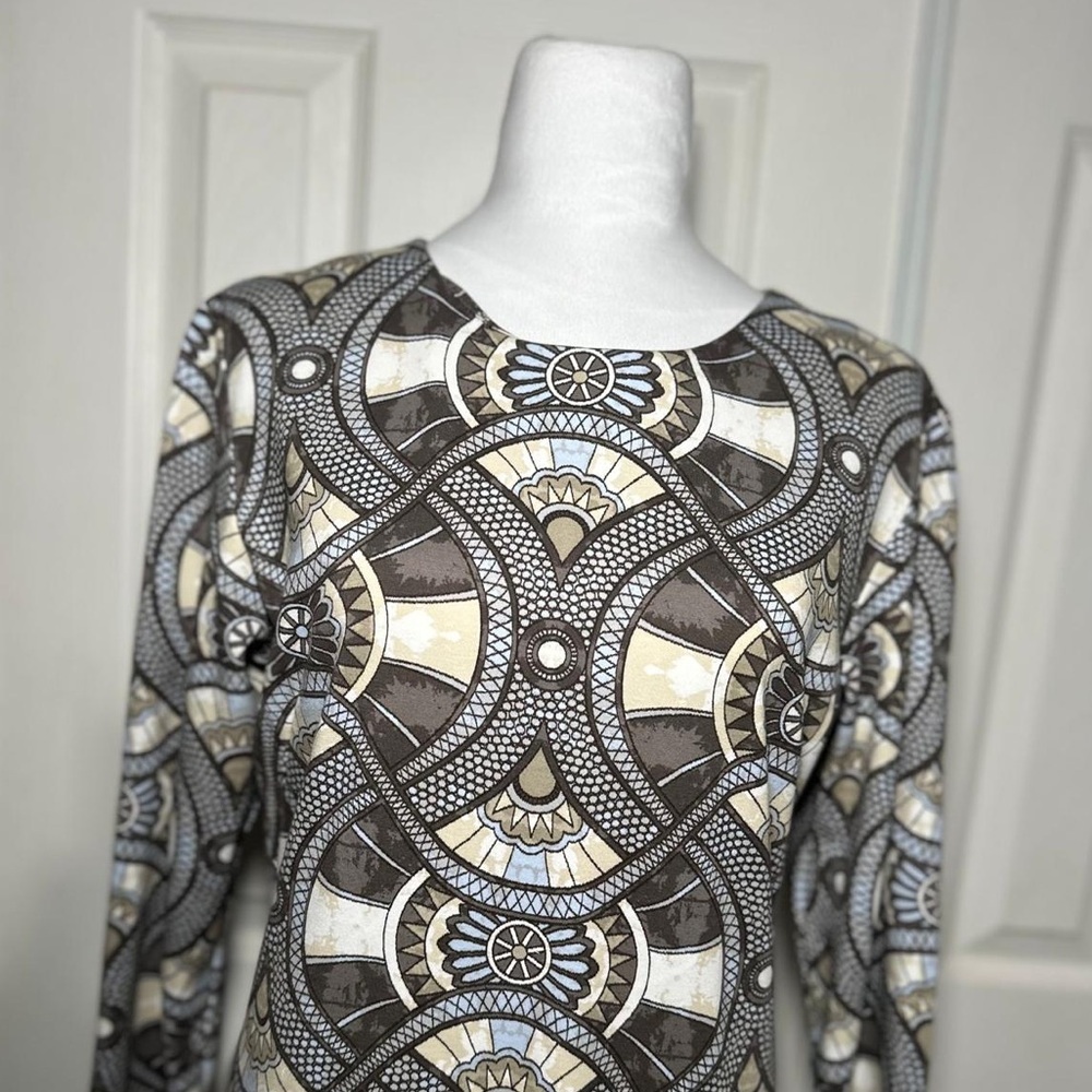 J. McLaughlin Chocolate/Tan Devon Dress Women’s Medium - Picture 6 of 8